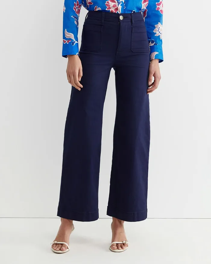 Sportscraft Nili Wide Leg Jean Navy Women Pants