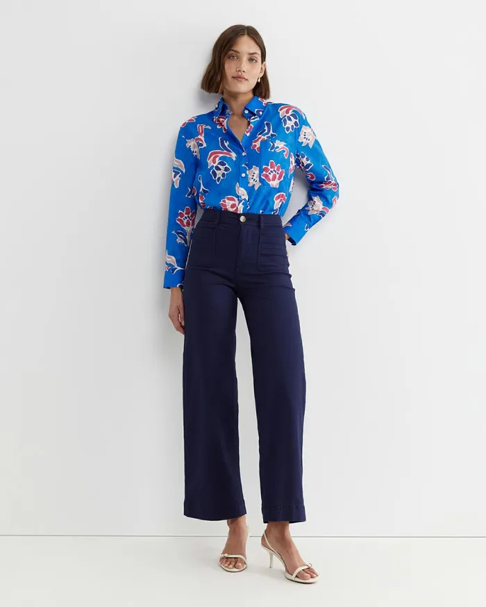 Sportscraft Nili Wide Leg Jean Navy Women Pants
