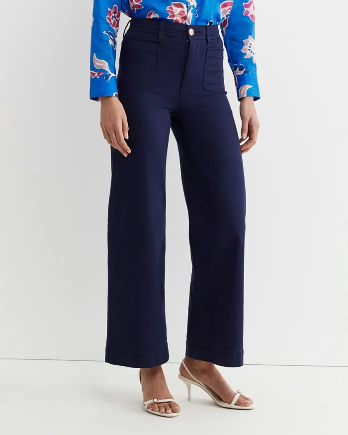 Sportscraft Nili Wide Leg Jean Navy Women Pants