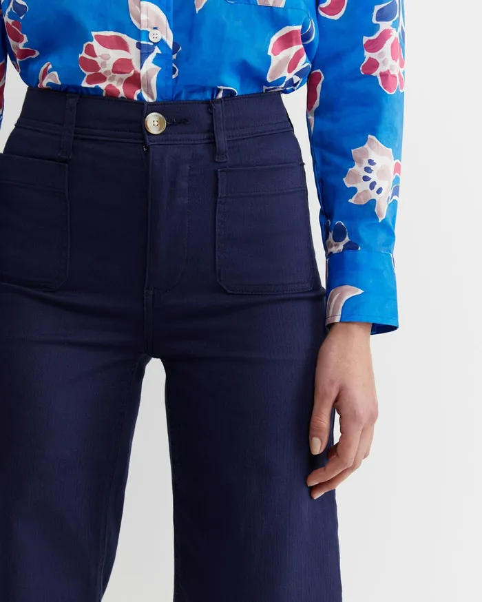 Sportscraft Nili Wide Leg Jean Navy Women Pants