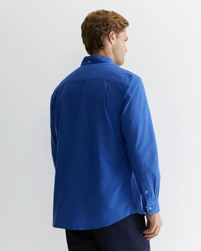 Sportscraft Oxford Long Sleeve Shirt Dutch Blue Men Shirts