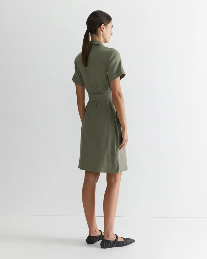 Sportscraft Rosa Belted Shirt Dress Khaki Women Dresses