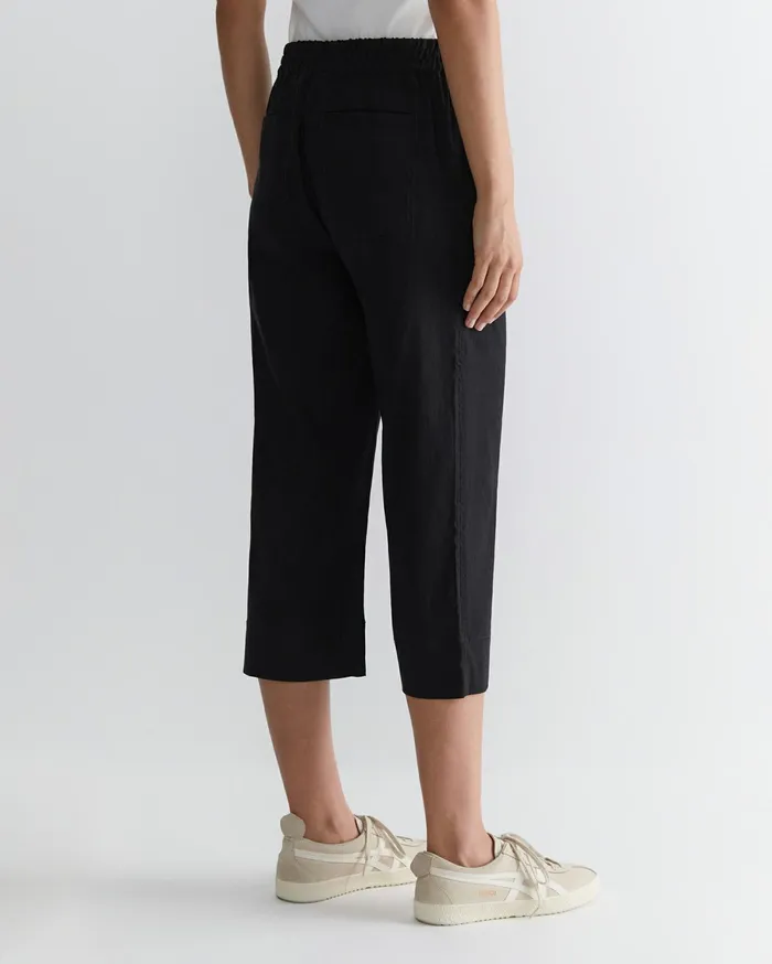 Sportscraft Rosa Crop Linen Pant Black Women Pants