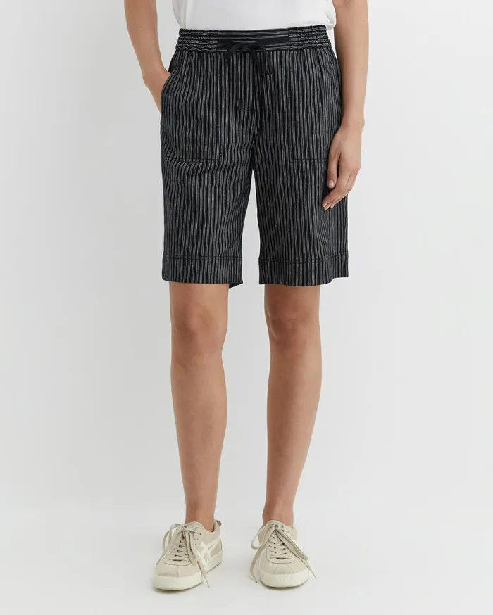 Sportscraft Rosa Stripe Linen Short Navywhite Women Shorts
