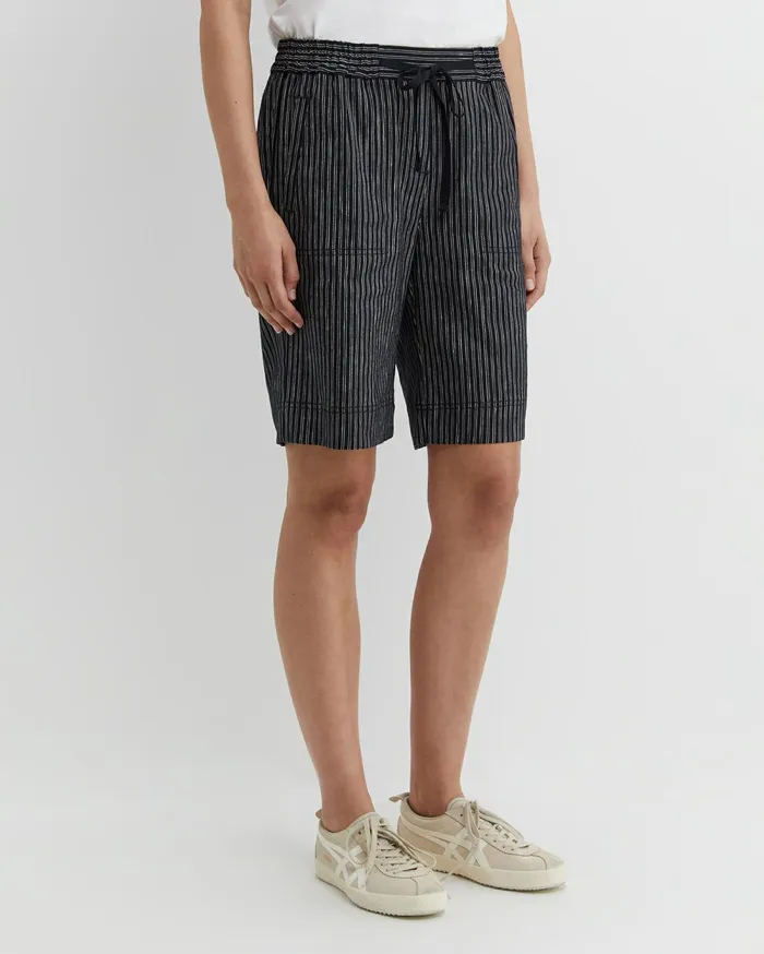 Sportscraft Rosa Stripe Linen Short Navywhite Women Shorts