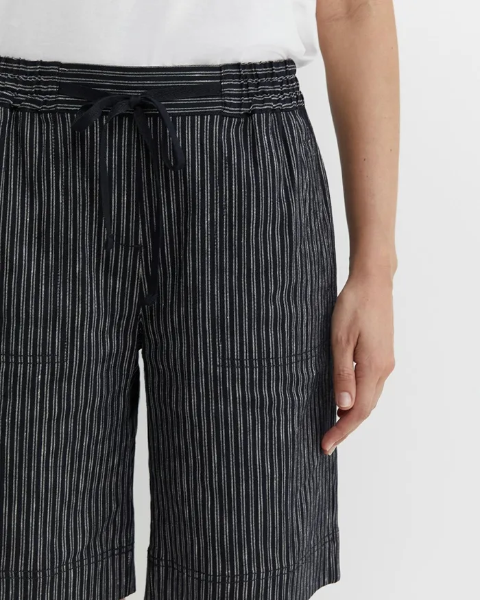 Sportscraft Rosa Stripe Linen Short Navywhite Women Shorts