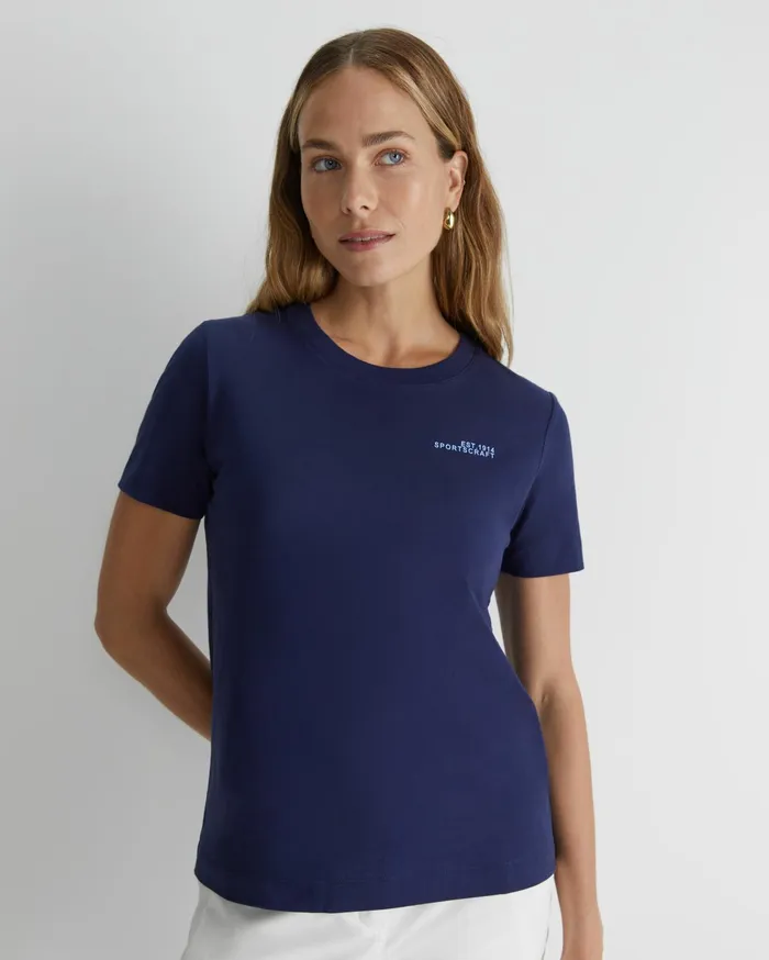 Sportscraft SC Logo Tee Navy Women Tops and Tees