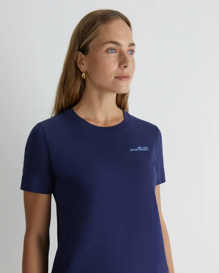 Sportscraft SC Logo Tee Navy Women Tops and Tees
