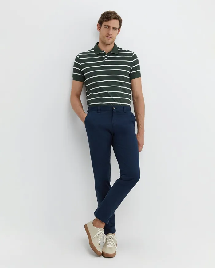 Sportscraft SC Stripe Pique Polo Forest Men TShirts and Polos