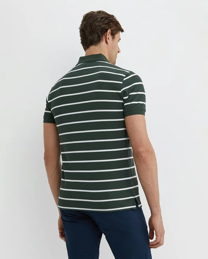 Sportscraft SC Stripe Pique Polo Forest Men TShirts and Polos