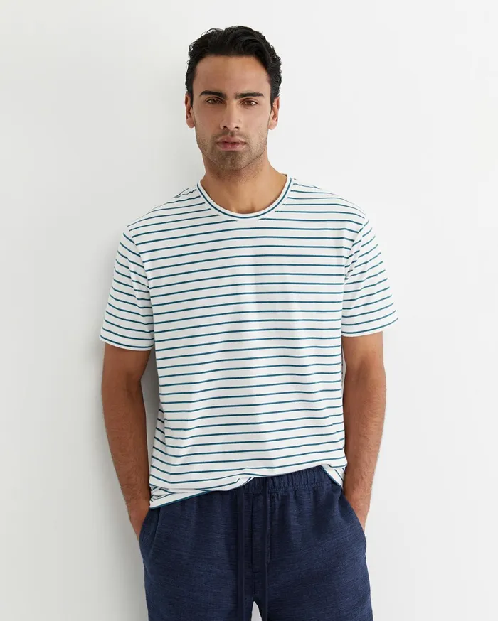Sportscraft Supersoft Tee Whiteteal Men TShirts and Polos