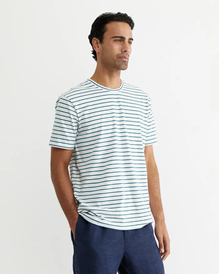 Sportscraft Supersoft Tee Whiteteal Men TShirts and Polos