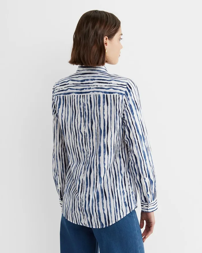 Sportscraft Tina Stripe Lily Voile Shirt Navywhite Women Shirts