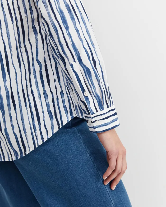 Sportscraft Tina Stripe Lily Voile Shirt Navywhite Women Shirts