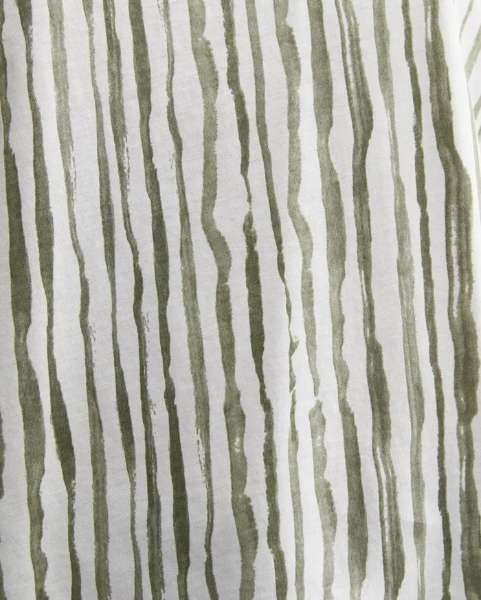 Sportscraft Tina Stripe Mercerised Tee Whitekhaki Women Tops and Tees