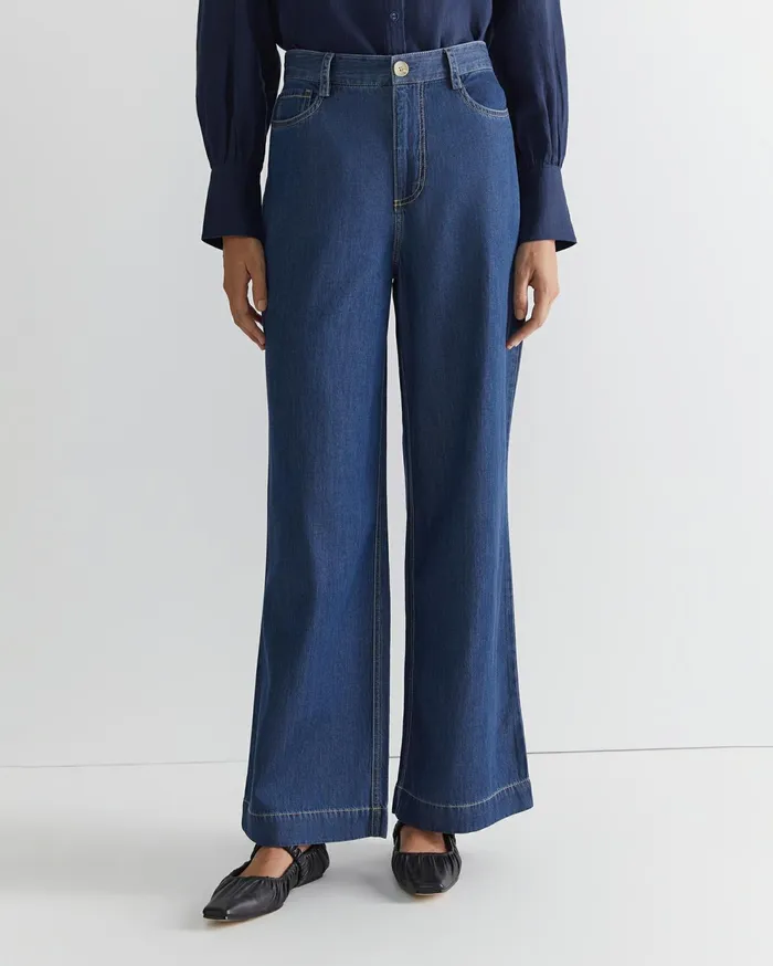 Sportscraft Tuva Denim Wide Leg Pant Denim Women Pants
