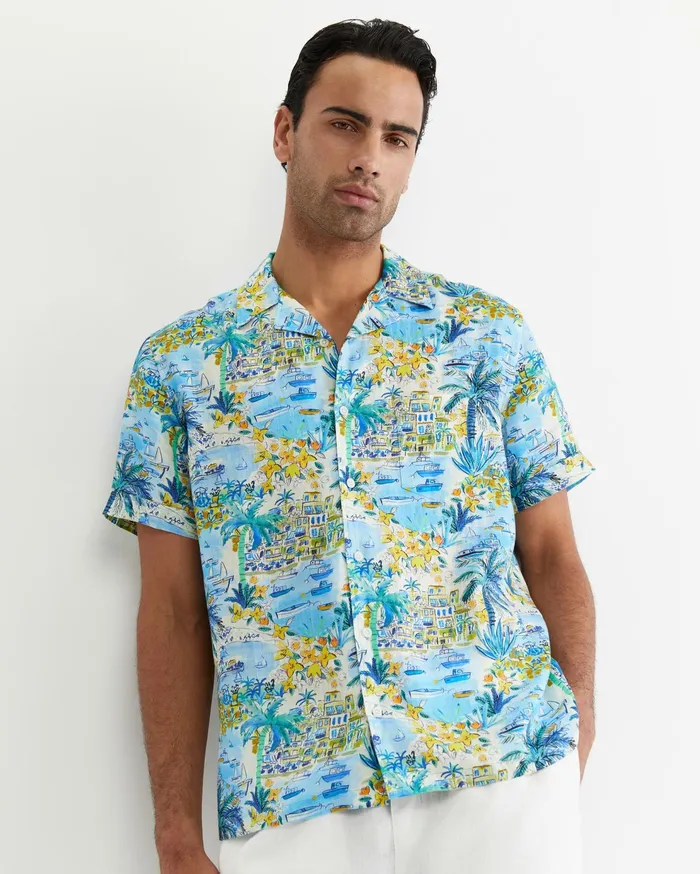 Sportscraft Vic Short Sleeve Liberty Cuban Shirt Multi Men Shirts
