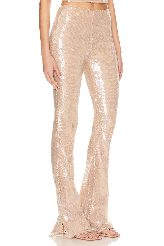 Stevie Sequin Pant Nude Neutral Women Lovers and Friends Pants Stevie Sequin Pant Nude Neutral Women Lovers and Friends Pants