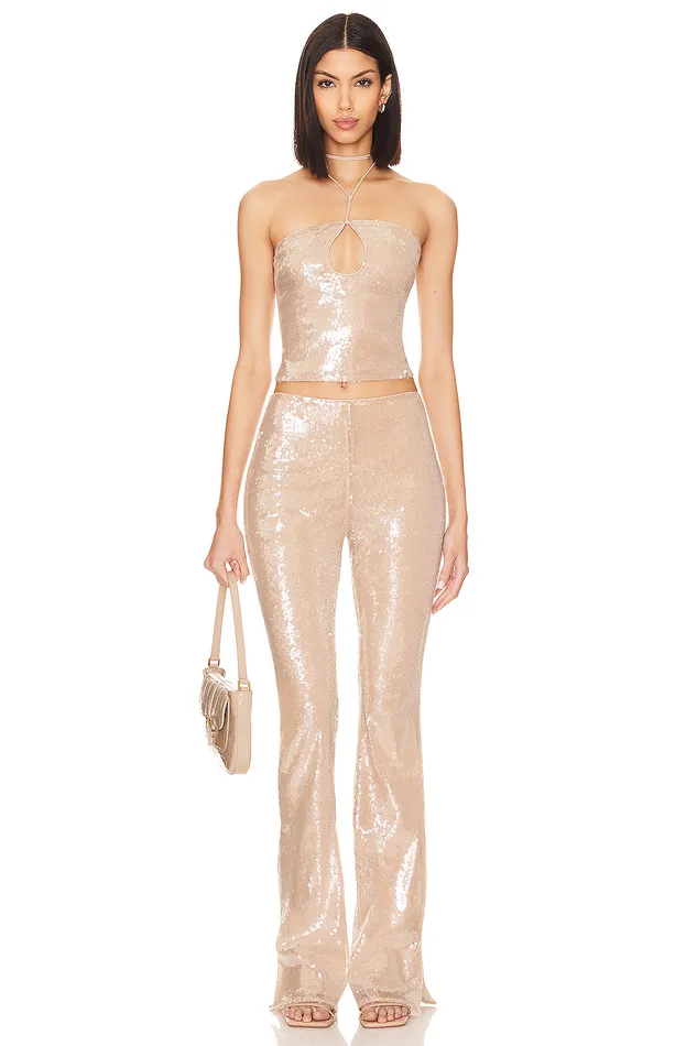 Stevie Sequin Pant Nude Neutral Women Lovers and Friends Pants Stevie Sequin Pant Nude Neutral Women Lovers and Friends Pants