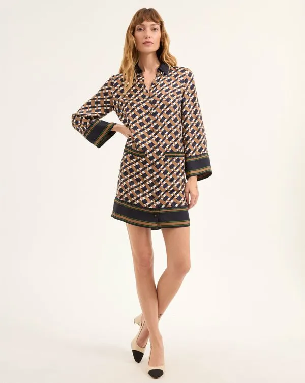 Sumatra Cotton Dress Navyandacorn Women Veronica Beard Dresses