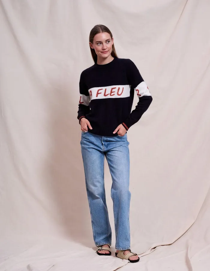 Sundry Clothing Sweaters Women Women039s La Fleur Intarsia In Deep Navy Deep Navy