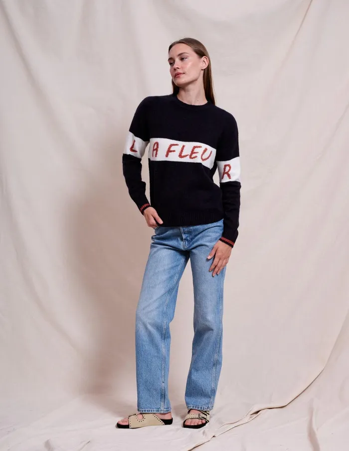 Sundry Clothing Sweaters Women Women039s La Fleur Intarsia In Deep Navy Deep Navy