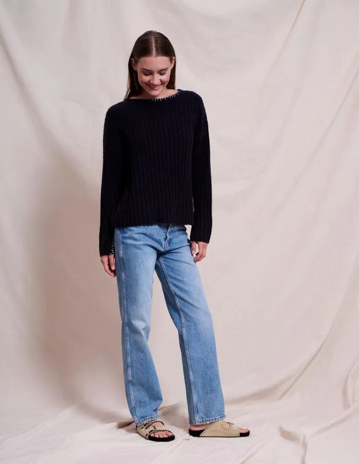 Sundry Clothing Sweaters Women Women039s Ribbed Boat Neck In Deep Navy Deep Navy Sundry Clothing Sweaters Women Women039s Ribbed Boat Neck In Deep Navy Deep Navy