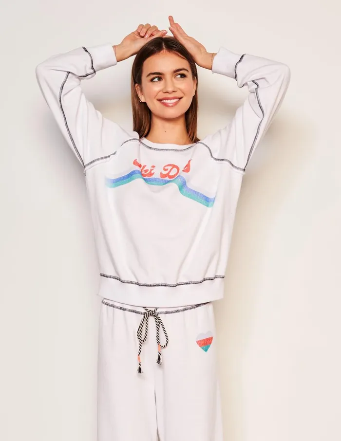 Sundry Clothing Sweatshirts Women Women039s Ski Day Raglan Sweatshirt In Optic White Optic White