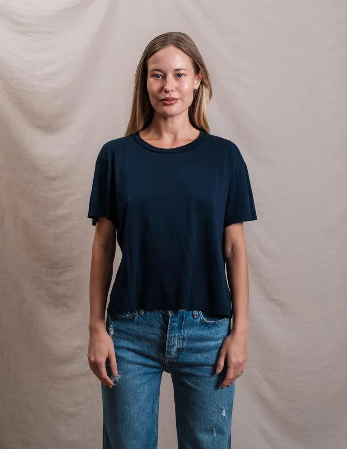 Sundry Clothing Tees Women Butter Soft Boxy Crop In Midnight Blue Midnight Blue Sundry Clothing Tees Women Butter Soft Boxy Crop In Midnight Blue Midnight Blue