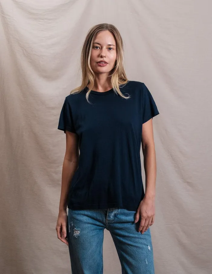 Sundry Clothing Tees Women Butter Soft Crew In Midnight Blue Midnight Blue