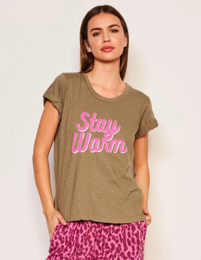 Sundry Clothing Tees Women Women039s Stay Warm Rolled Sleeve Tee In Fern Fern Sundry Clothing Tees Women Women039s Stay Warm Rolled Sleeve Tee In Fern Fern