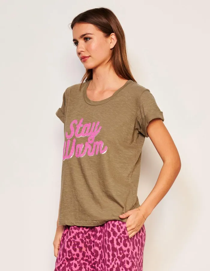 Sundry Clothing Tees Women Women039s Stay Warm Rolled Sleeve Tee In Fern Fern Sundry Clothing Tees Women Women039s Stay Warm Rolled Sleeve Tee In Fern Fern