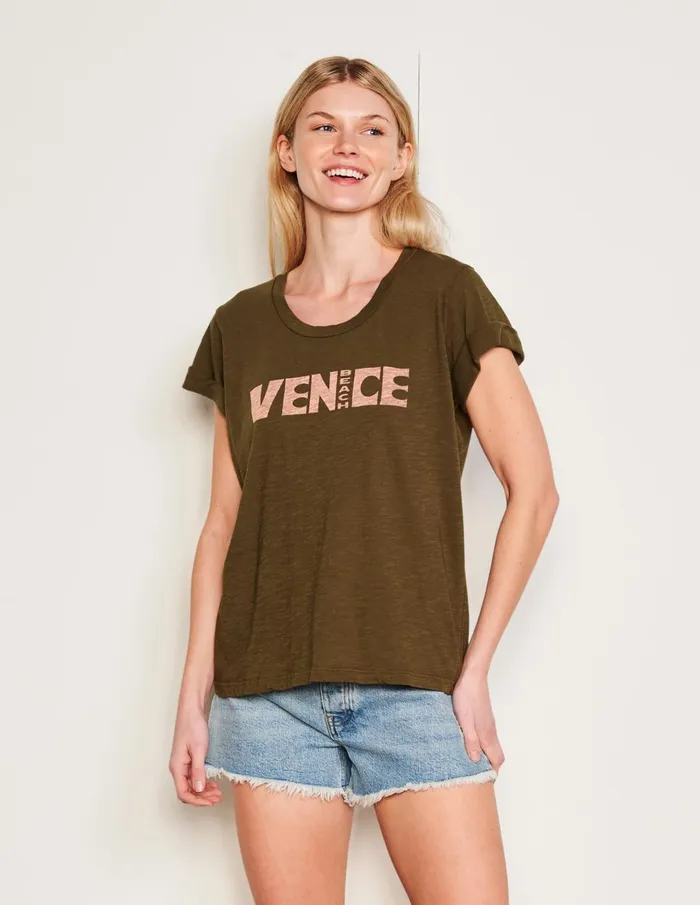 Sundry Clothing Tees Women Women039s Venice Rolled Sleeve Tee In Olive Olive