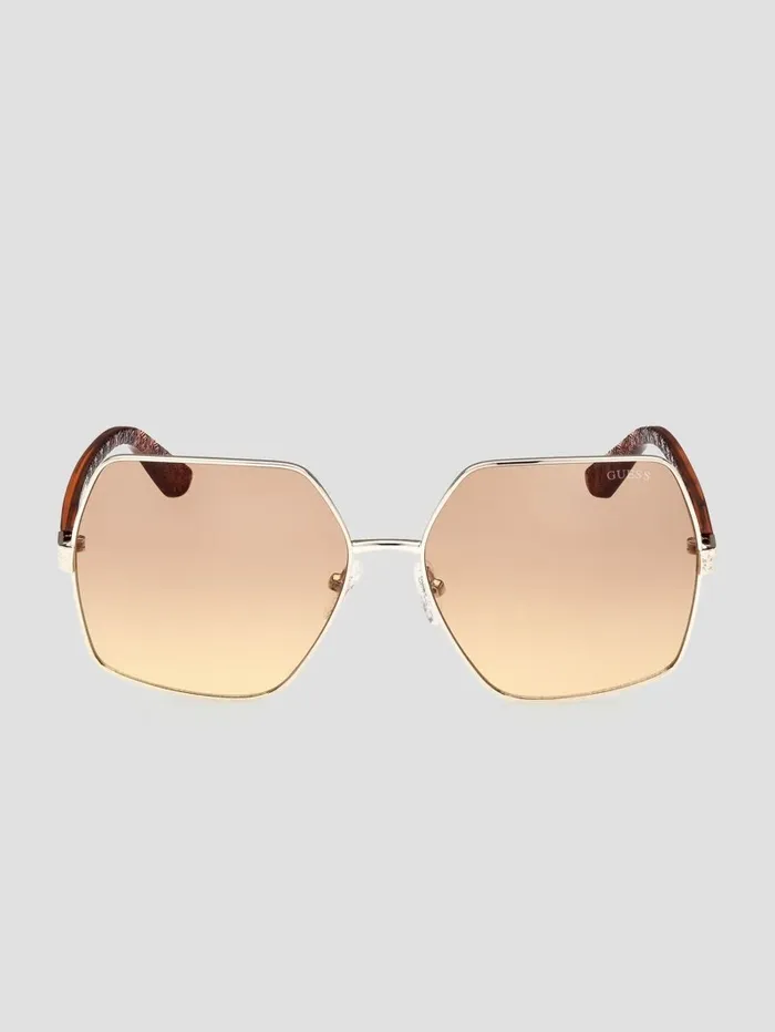 Sunglasses Aurora Oversized Trim Sunglasses Tortoise GUESS Women