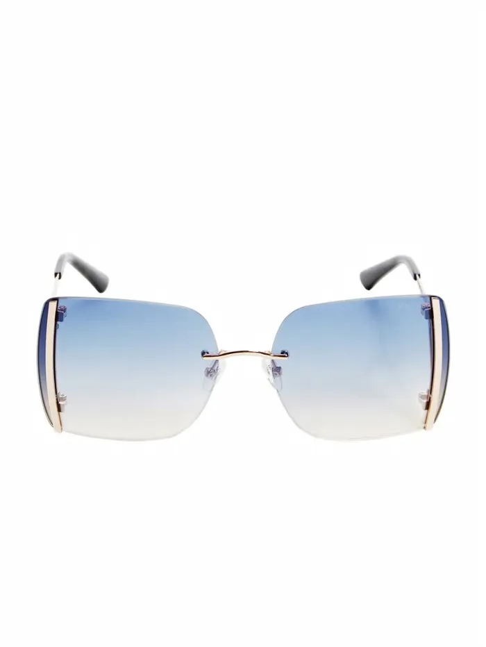 Sunglasses GUESS Women Gold Rimless Square Sunglasses Gold