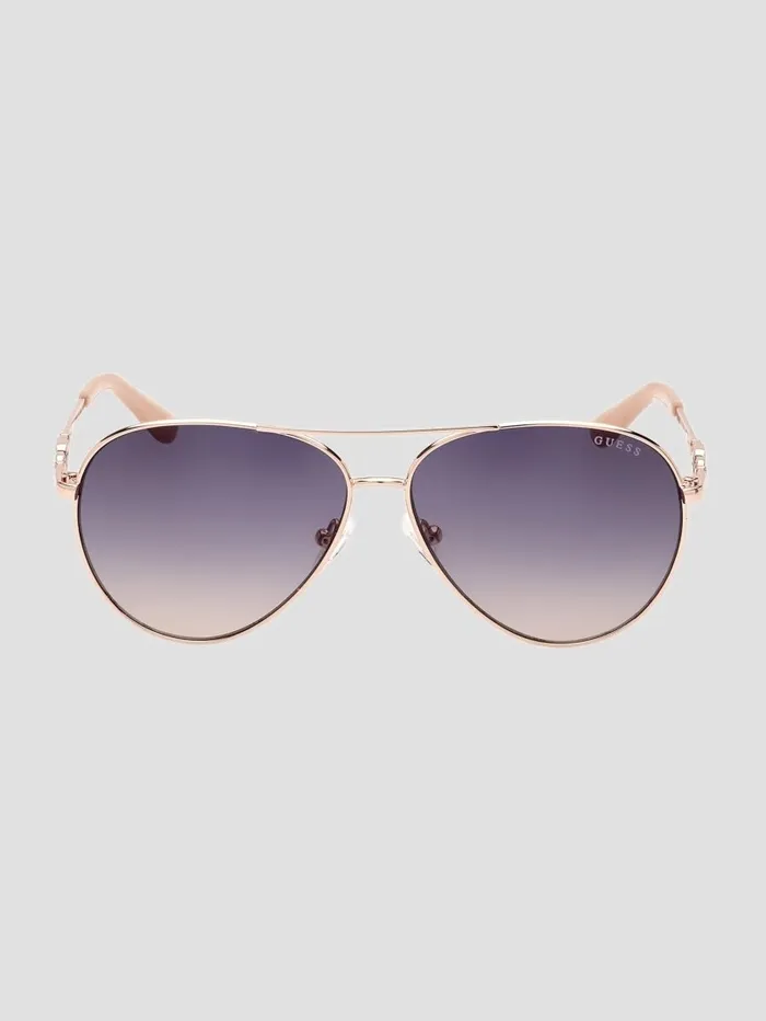 Sunglasses Women GUESS Square G Link Metal Aviator Sunglasses Shiny Rose GoldGradient Sunglasses Women GUESS Square G Link Metal Aviator Sunglasses Shiny Rose GoldGradient
