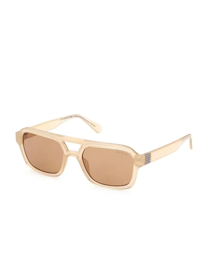Sunglasses WomenMen GUESS Originals Aviator Sunglasses Shiny Beige Brown GUESS Sunglasses WomenMen GUESS Originals Aviator Sunglasses Shiny Beige Brown GUESS