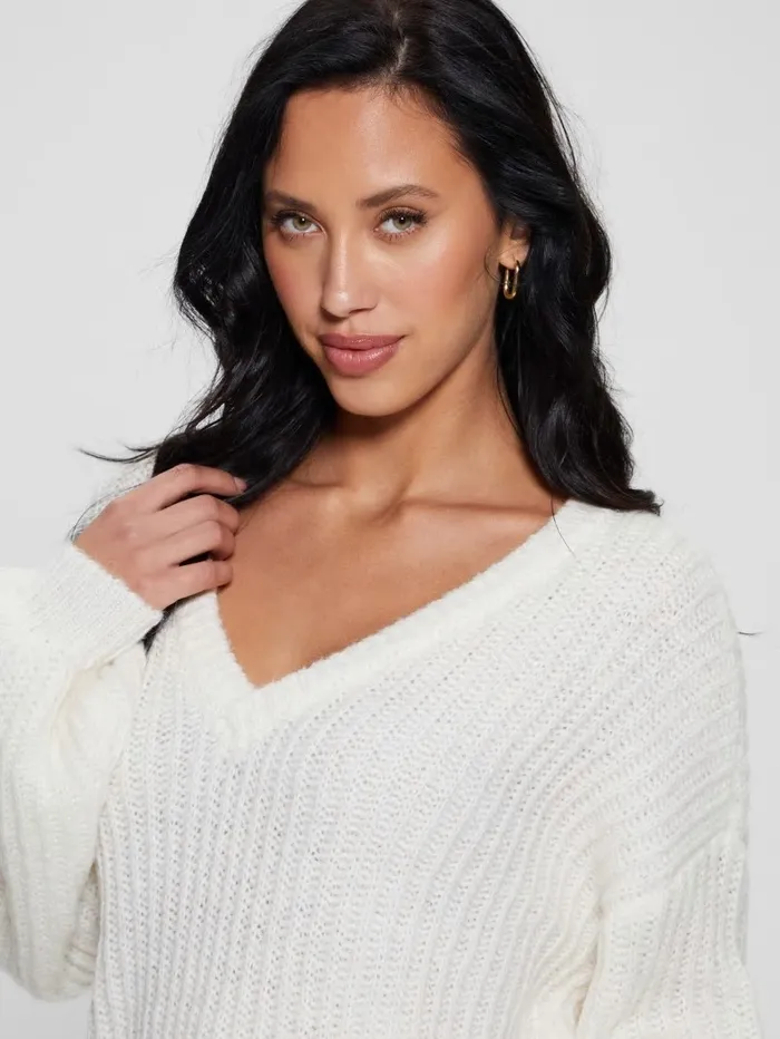 Sweaters and Knits Nara WoolBlend Sweater Dove White GUESS Women