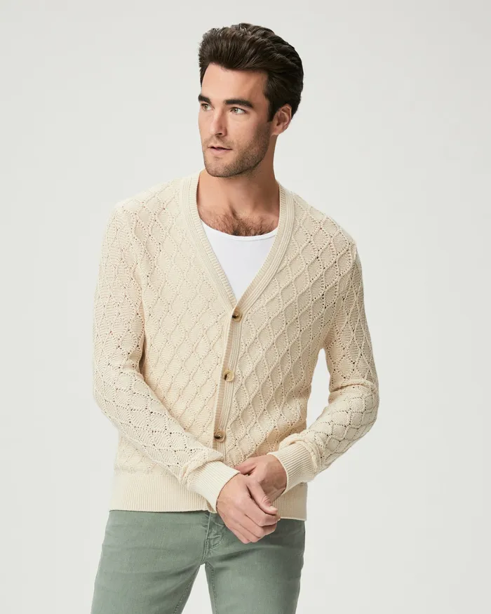 Sweaters and Sweatshirts Men Perry Cardigan 8211 Ocean Salt PAIGE