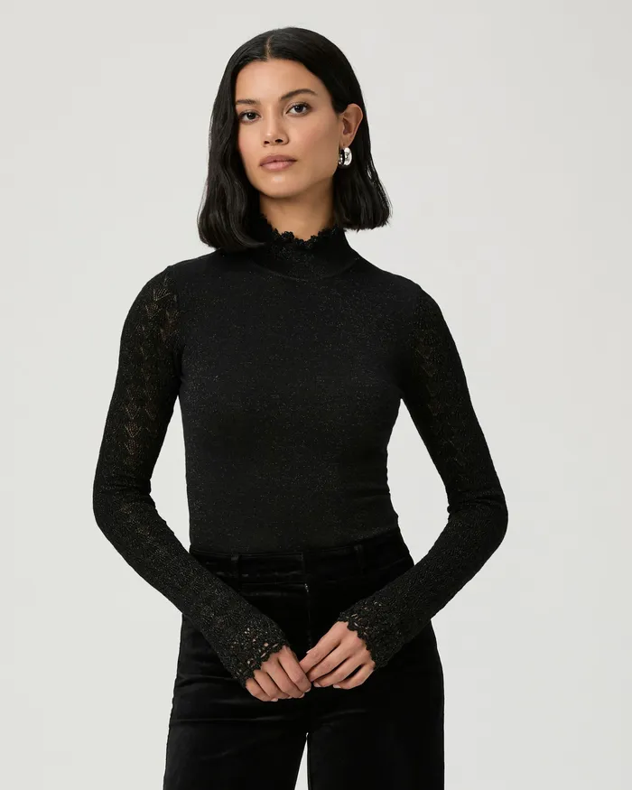 Sweaters and Sweatshirts Stephanie Top 8211 Black Sparkle PAIGE Women Sweaters and Sweatshirts Stephanie Top 8211 Black Sparkle PAIGE Women