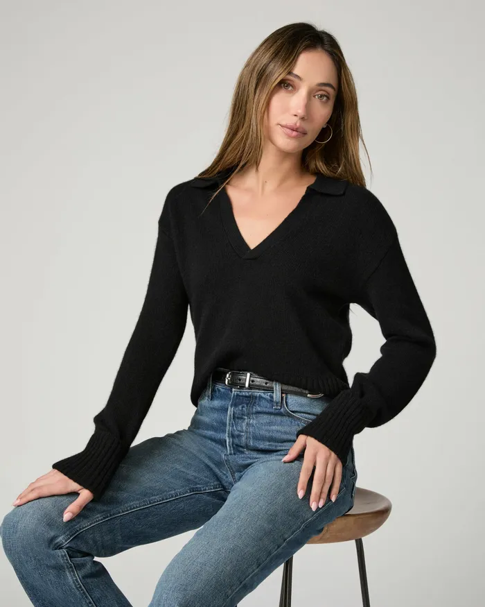 Sweaters and Sweatshirts Women Maxie Sweater 8211 Black Cashmere PAIGE