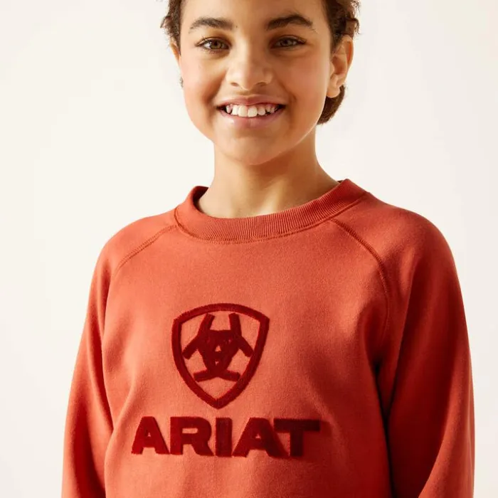 Sweatshirts and Hoodies Kids Ariat Benicia Sweatshirt Burnt Brick Sweatshirts and Hoodies Kids Ariat Benicia Sweatshirt Burnt Brick