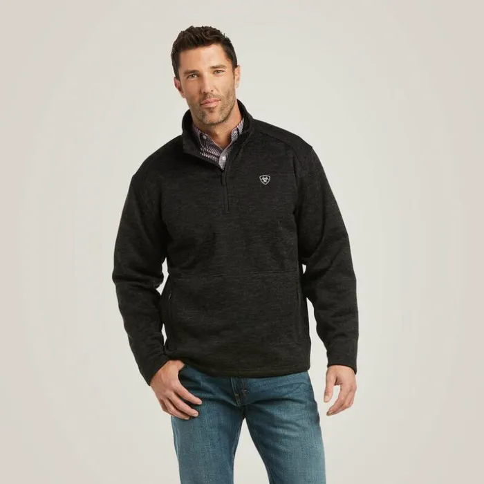 Sweatshirts and Hoodies Men Ariat Caldwell 14 Zip Sweater Charcoal