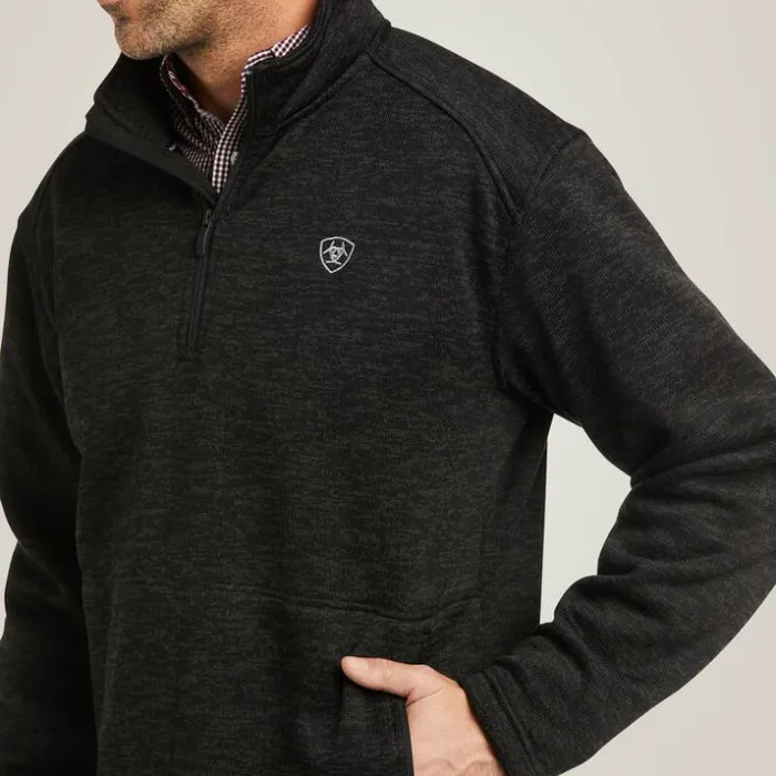 Sweatshirts and Hoodies Men Ariat Caldwell 14 Zip Sweater Charcoal