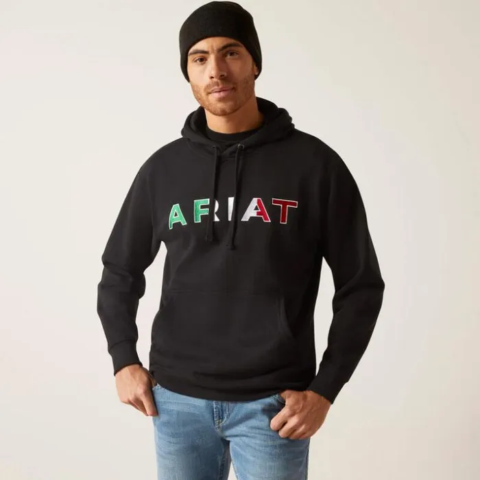 Sweatshirts and Hoodies Men Ariat Mexico Hoodie Black