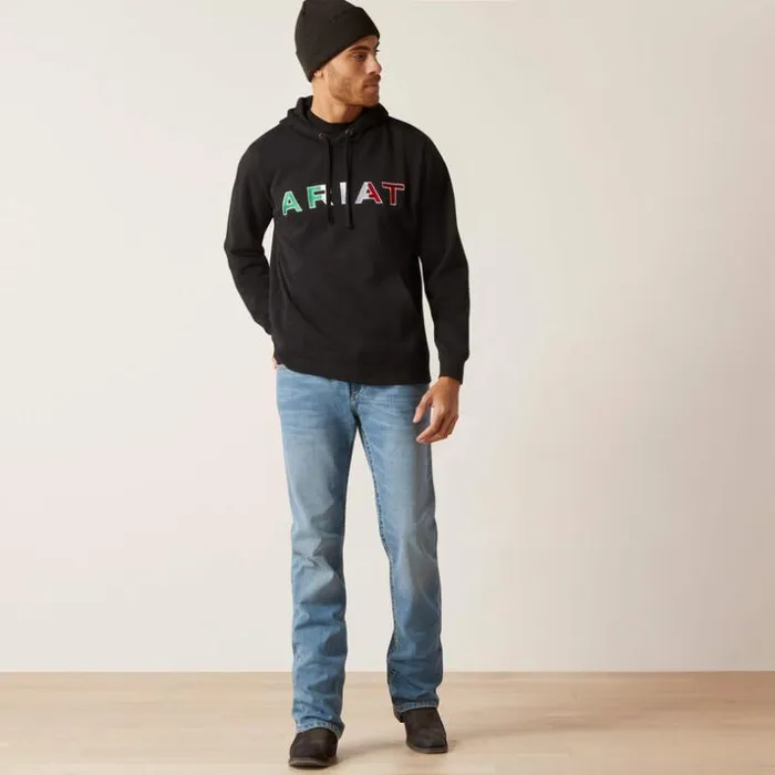 Sweatshirts and Hoodies Men Ariat Mexico Hoodie Black