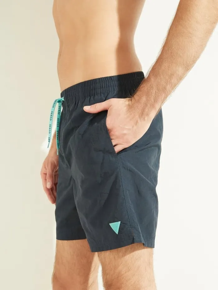 Swim Men Nylon Swim Trunks Bleu lgant GUESS