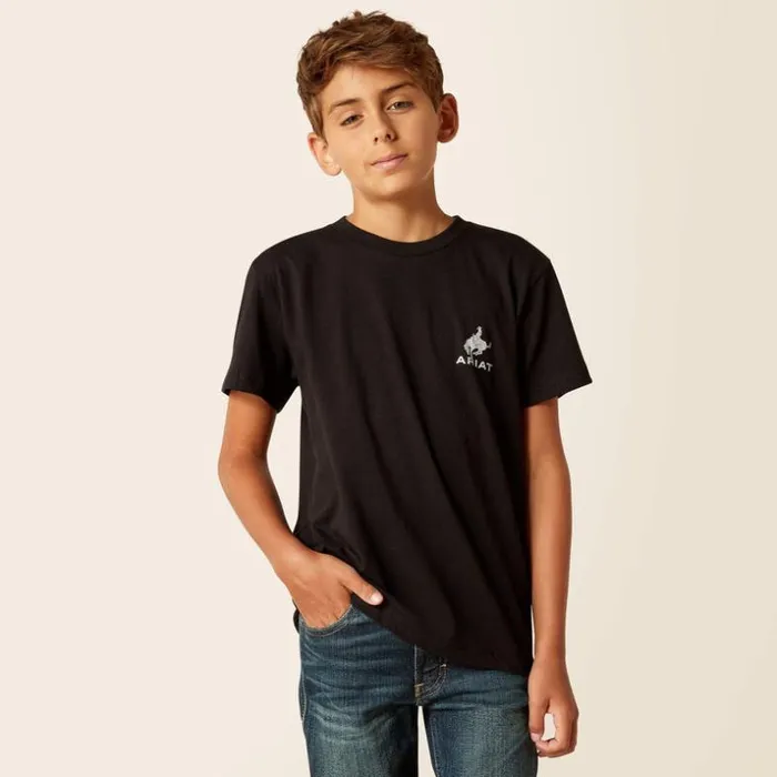 TShirts and Polos Kids Ariat Ariat Bronco Flag TShirt Black