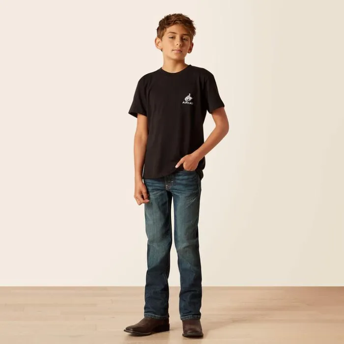 TShirts and Polos Kids Ariat Ariat Bronco Flag TShirt Black