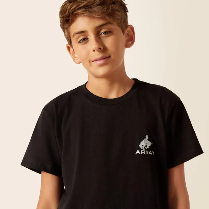 TShirts and Polos Kids Ariat Ariat Bronco Flag TShirt Black